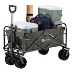 Bolderkarren voor naar de festival camping